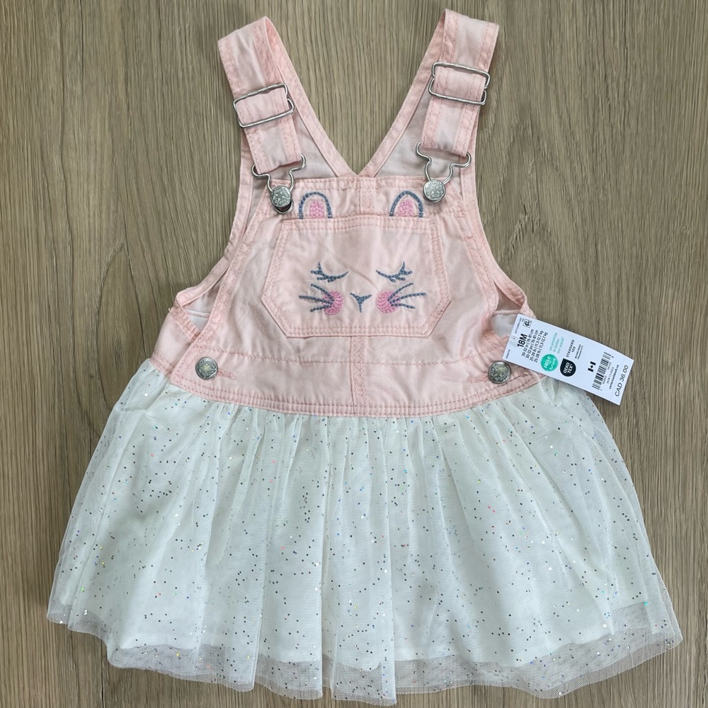 Oshkosh B’gosh size 18M Bunny Overall skirt with bunny tail on back